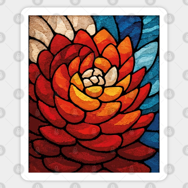 Fibonacci Spiral | Sacred Geometry Stained Glass Art Sticker by TuncGK